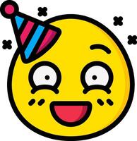 A cartoon smiley face with a party hat on vector