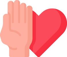 A hand holding a heart and a hand with a heart vector