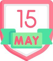 A badge with the words 15 may on it vector