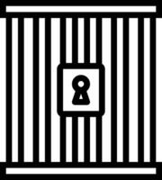 A black and white image of a keyhole in a prison cell vector