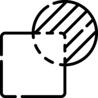 A black and white image of a square with a circle vector