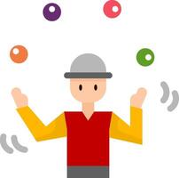 A man juggling balls in a flat style vector