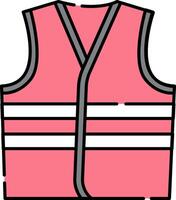 A pink life vest with a white stripe vector