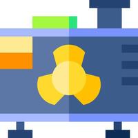 A flat icon of a machine with a yellow and green symbol vector