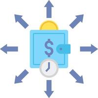 A money box with arrows pointing to it vector