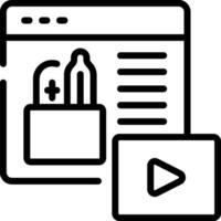 icon with a lock and a player vector