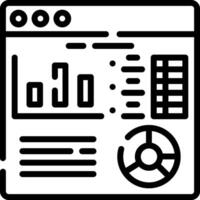 A black and white icon of a computer monitor vector