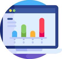 A laptop with a bar chart on it vector