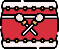 Drum icon with crossed sticks vector