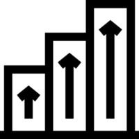 A bar chart with arrows going up and down vector