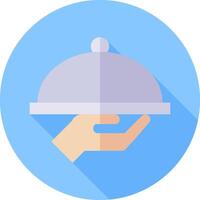 A hand holding a tray with a platter on it vector