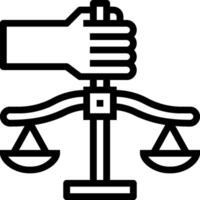 A hand holding a scale of justice and a hand holding a scale of justice vector