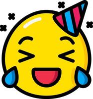 A cartoon smiley face with a party hat on vector