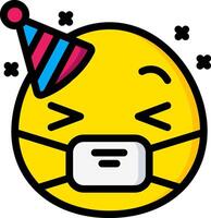 A cartoon smiley face with a party hat on vector