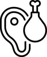 An ear with a bottle in it vector