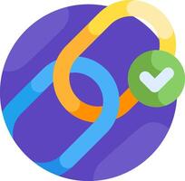 A link with a check mark on it vector