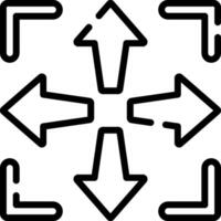 Arrows pointing in different directions in a square vector