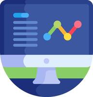 A computer monitor with a graph on it vector