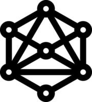A black and white image of a hexagon vector