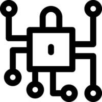 A black and white image of a padlock vector