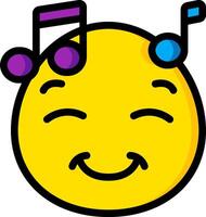 A smiley face with music notes on it vector