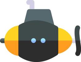 A cartoon submarine with a yellow and black face vector