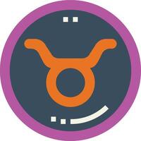 A purple and orange circle with a small orange and black circle vector