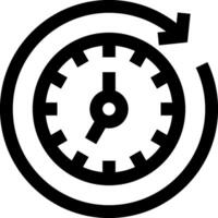 A clock in a circle with arrows pointing to it vector