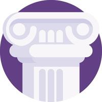 A purple circle with a column in it vector