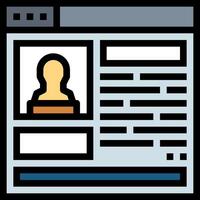 A person is on a website page with a person icon vector