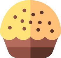 A cupcake with chocolate chips on top vector