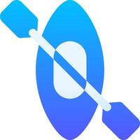A blue and white paddle with two oars vector