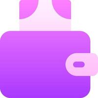 A purple wallet with a pink handle vector