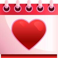 A calendar with a heart on it vector