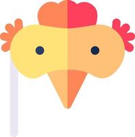 A cartoon chicken head with a stick vector