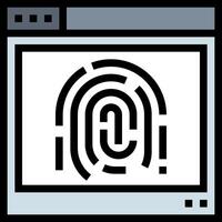 A computer screen with a fingerprint on it vector