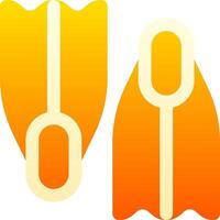 Two orange and yellow scuba fins on a white background vector