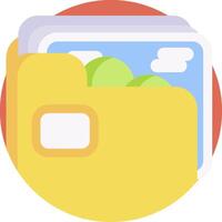 A yellow folder with a picture inside vector