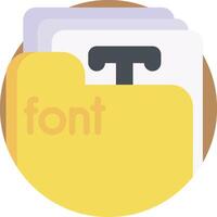 A folder with the word font on it vector