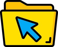 A folder with an arrow pointing to the left vector