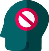 A person's head with a no sign on it vector