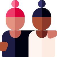Two people with hats and hats on their heads vector