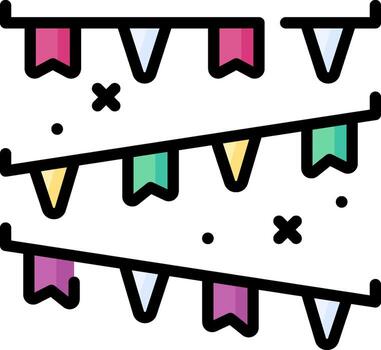 A set of bunting flags with different colors vector