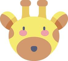 A giraffe head with a pink nose and brown eyes vector