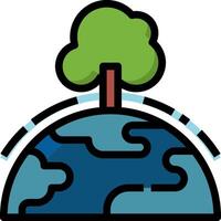Earth globe with tree vector