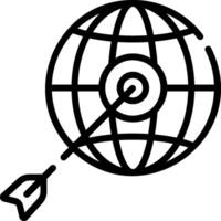 A globe with an arrow and a target vector