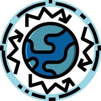 A blue and black earth with arrows around it vector