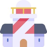 A lighthouse with a red and white stripe vector