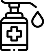 A bottle of hand sanitizer with a drop of water vector