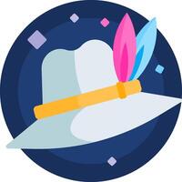 A hat with a feather on it vector